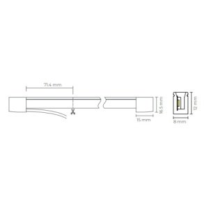 ESL6617Wh - 100100700101 - Neon Pro 24V 9.6W/M 6000K IP67 Horizontal