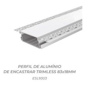 ESL9303 – 100101000022 – randloses Einbauprofil 83 x 18 mm mit mattem Diffusor
