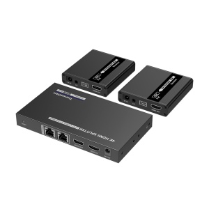 Extensor divisor de sinal HDMI - Alcance 40 m - Resolução 4K - Permite ligações 1:2 - HDMI Loop out - POC - Cabo de alimentação eléctrica