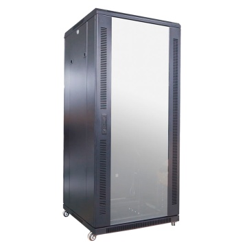 Floor Rack Cabinet - Up to 27u Rack of 19 "(600*600) - up to 800 kg of load - with ventilation and cable garnishes - 2 ventilators, 2 trays and pdus 6 outlets - supplied assembled