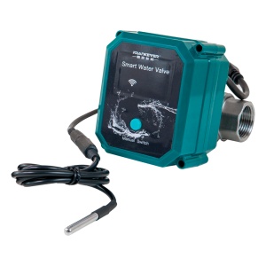 FrankEver Smart water valve DN20 - WiFi 2.4 GHz / Bluetooth - Válvula de água inteligente - Dimensão da válvula DN20 (≈ ¾″) - Sensor de temperatura - Compatível com Alexa e Google