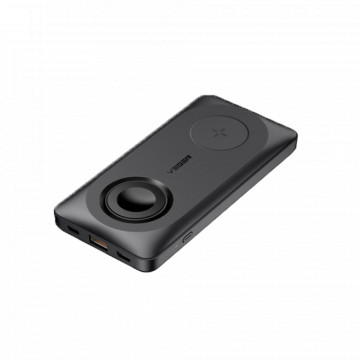 Fuerza bank magnético sin cables VEGER - Capacidad 10000mAh - Aporte 2x USB-C, Iluminación - Salidas USB-C, USB-A, 2x Sin cables - Para cargar dispositivos 4 de cada tiempo - Cargando rápido PD22.5W