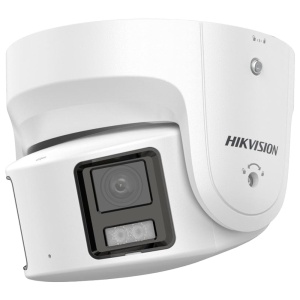 Hikvision - Cámara panorámica IP Turret gama PRO - Resolución de 8 megapíxeles | PoE | ColorVu - 4 mm | Micrófono | Sirena y flash disuasorio - Luz blanca 30 m | Detección de movimiento 2.0 - AcuSense | IP67