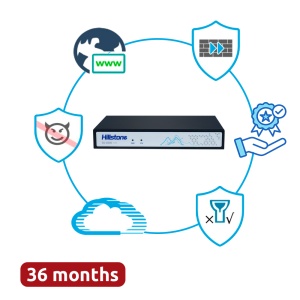 Hillstone Networks Bundle - Hardware + 36 meses de serviços completos - Portas 4xGE 10/100/1000BASE-T - 4Gbps FW / 1.5Gbps NGFW Throughput - Suporte para expansão de armazenamento SSD - Inclui IPS, AV, URL, QoS, IPR, C2 e Sandbox