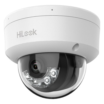 HILOOK - CAME DOME IP - Résolution 4 mégapixels (2560x1440) - Lans 2,8 mm | Microphone intégré - Lumière hybride 30 m | POE IEEE802.3AF - Détection de mouvement 2.0 | IP67 | IK08
