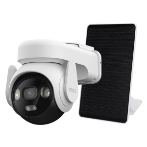 Kit Câmara AOV PT 5 MP - 4G / Wi-Fi / 10000 mAh / Painel Solar 9W - 3.6 mm / Autotracking / IV + Full Color - Áudio bidirecional / Sirene+Flash azul-vermelho - IMOU SENSE humanos - Apta para Exterior IP66