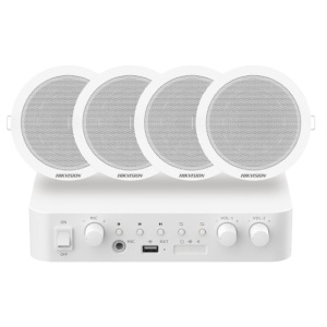 Kit de áudio - Amplificador 60 W - 4 x Altifalantes de teto - Potência (8 Ω): 6 W