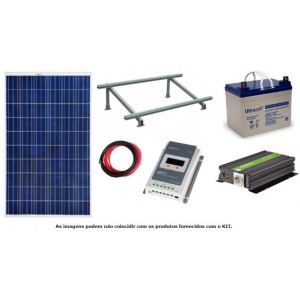 Kit Solar Fotovoltaico 585W c/ bateria gel 12V varias potências