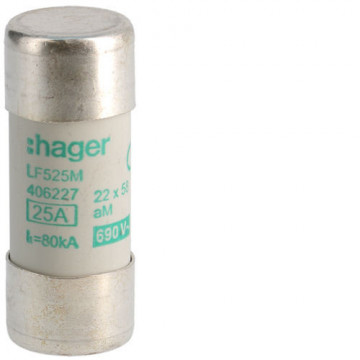 LF525m - Sicherung 22x58 AM 25A 690V Hager EAN: 3250614062278