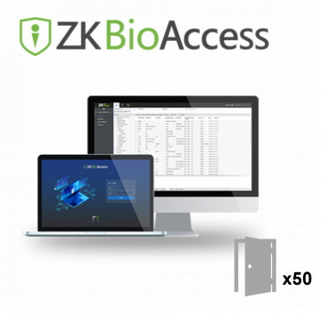 LICENSE ACCESSO CONTROL SOFTWARE - CAPACIDED 50 PUESERS - ARCHITECTURE SERVER/Browse - Alas Y EVENTS BY EMAIL - COMPATIBLE CON ZKTECO (PUSH/PULL SDK)