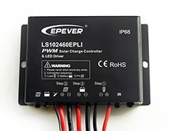 LS102460EPLI LED Regulator + Pilote LED PWM 10A, 12 / 24V 12V (30W) 24V (60W) EP solaire
