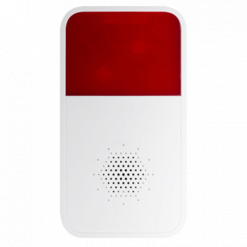 Markeed Wireless Sirene - Radiofrequenzgerät 433 MHz / 886 MHz - Schallintensität 85 dB A 1 m - Bereich 150 m - Rotlichtwarnung - 12VDC / 4xcr123 3v