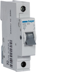 MW125 - Breaker 1p 25a C 3K 1m Hager Ean: 3250614531255