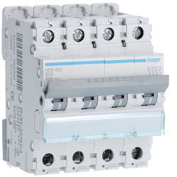 NEN450 - Interruttore automatico 4P 50A B 6/10kA 4M HAGER EAN:3250614620041