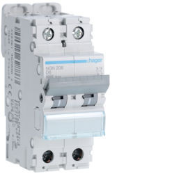 NGN206 - Breaker 2p 6A D 6/10k 2m Hager EAN: 3250614628863