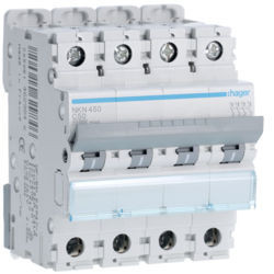 NKN450 - Disjuntor 4P 50A C 10/15kA 4M HAGER EAN:3250614629846