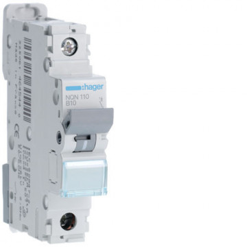 NQN110 - Breaker 1p 10a B 25KA 1m HAGER EAN: 3250614645440