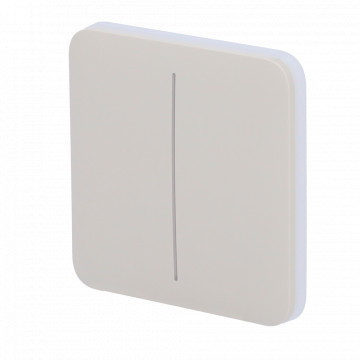 Painel táctil para interruptor de luz dupla - Compatibilidade com AJ-LIGHTCORE-2G - Retroiluminação LED - Painel táctil sem contacto - Cor ostra - Ajax - LightSwitch SoloButton