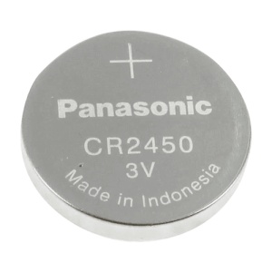 Pilha de botão CR2450 - Panasonic - Lítio Li-MnO2 não recarregável - Tensão 3.0V - Capacidade nominal 620mAh - Compatível com os detetores Nivian