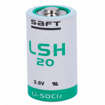 Pilha LSH20 - Saft - Lítio Li-SOCl2 não recarregável - Tensão 3.6V - Capacidade nominal 13000mAh - Compatível com RSI Videofied