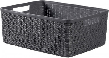 Rectangular jute m dark gray