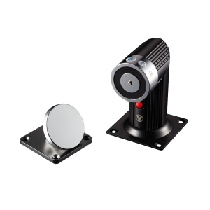 Retard électromagnétique - pour un port simple - Force de rétention 50 kg - Bouton de commande manuel - Power 12/24V CC - en particulier pour l'assemblage au sol