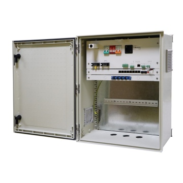 SAFIRE - SMC Polyester Cabinet - Dimensions extérieures 60x50x23cm - Interrupteur à 8 portes | Plateau de fusion de fibres - Plateforme de gestion et de maintenance - IP55 Protection Degré / DIN / UPS