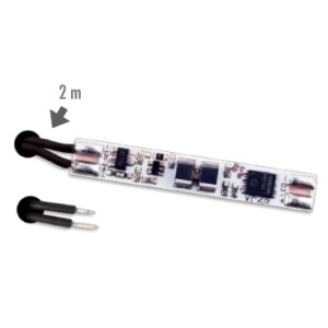 SCHALTER XC60 12VDC/5A mit 2M SCHWARZEM KABEL, für Profil, mit blauer LED