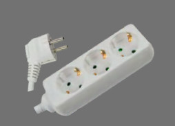 Soflight - SL -E1315B - Triple Sockets avec 3x1,5 Câble blanc 1,5 mts