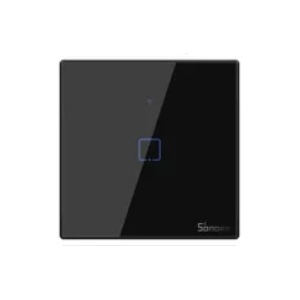 SONOFF T3EU1C-TX - Interruptor (1 Gang) Smart Wifi+RF touch em vidro de encastrar - preto