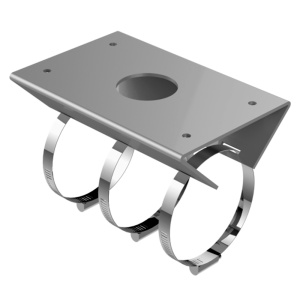 Suporte para mastros/postes - Para câmaras panorâmicas e câmaras speed dome - Intervalo diâmetro 67~127 mm - Apto para uso no exterior - Aço inoxidável - Cor cinza