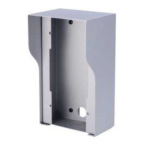 Suporte para videoporteiro com viseira - Específico para Akuvox AK-E21x - Medidas: 211 (Al) x 122 (Lg) x 99 (Fd) mm - Fabricado em aço galvanizado - Montagem na superfície - Fácil instalação