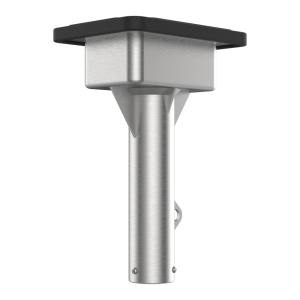 Suporte tecto - Altura 311.5 mm | Base 154 x 206 mm - Apto para uso no exterior - Cor cinza - Aço inoxidável