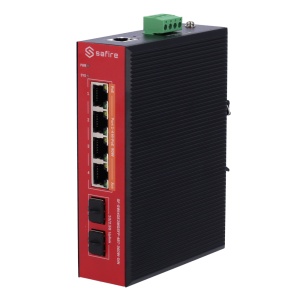 Switch L2+ gerenciável com 4x RJ45 e 2x SFP - 4 portas PoE Gigabit com suporte a IEEE 802.3bt - Saída de alta potência até 90W por porta - 2 ranhuras SFP com velocidade Multi-Gigabit 2.5G - Arquitetura industrial sem ventoinha (Fanless) - Roteamento estát