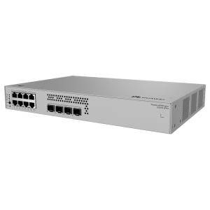 Switch PoE+ gerenciável L2+ - 8 portas Gigabit Ethernet de acesso - 4 portas de ligação 2.5GE SFP de alta velocidade - Orçamento total de potência PoE de 128 W - Design silencioso sem ventoinha (fanless) - Gestão avançada através da Web, CLI, SNMP e Cloud