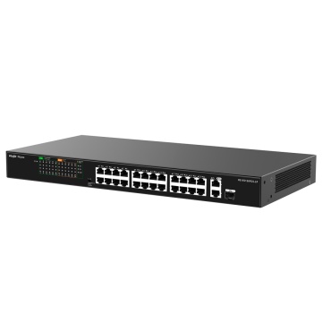 Switch Reyee Poe Montable in Rack - 24 RJ45 Ports 1 + RJ45 Uplink 1 + [%VAR%] SFP Combo - 24 Doors 10/100Mbps + 2 Doors 10/100/1000MBP - 24 POE + 802.3AF/AT | Total Power 180W - Doors isolation / Flow Control - Plug and Play