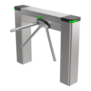 Torniquete de acesso bidirecional - 3 braços rotativos | Suporte duplo - Horários, alarmes e modos de abertura - Dimensões de passo 550 mm - Aço inoxidável SUS304 de 1.2 mm - Compatível com sistemas de terceiros