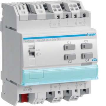 TYA624B - Actor persianas 4 canales 24V Knx-S HAGER Ean:3250616059658