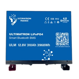 ULM-12-310H - Bateria de lítio LiFePO4 310 Ah 12 V sob o assento - Bluetooth - BMS - Aquecimento - Ultimatron
