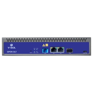 V-SOL Single Pon Gpon OLT - 2 Portas RJ45 10/100/1000 Mbps + 1 Porta SFP+ 1/10Gigabit - Até 128 ONTs por dispositivo - Distância de transmissão até 20 km - Roteamento Camada 3 (NAT,DMZ,ACL,PPPOE,DHCP ) - Switching Camada 2 ( VLANs, MULTICAST, STP )