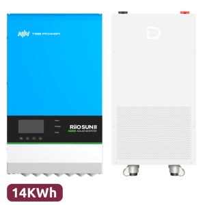 Wechselrichter + Batteriesatz – 8000 W Leistung – 2 MPPT-Eingänge – Wechselrichter, Ladegerät und Regler – 14336 Wh Batterie – Wi-Fi-Kommunikationsmodul