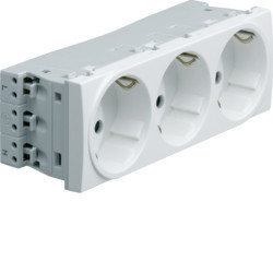 WS173 - sistema Salida Schuko triple, blanco HAGER Ean:3250617081733