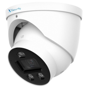 X-Security Câmara IP Turret Wizcolor - 8 Megapixel (3840x2160) | Sensor 1/1.8" CMOS - Lente 2.8mm | IV+Luz branca 30m - WDR 120dB | Microfone embutido - WizSense, com classificação de pessoas e veículos - MicroSD 512GB | IP67