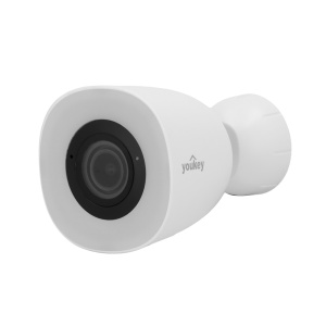 Youkey Câmara Bullet - 4 MP | 2.8 mm | Luz branca 5 m - Deteção de movimento | Deteção de veículos - Deteção de corpos humanos - Deteção de choro - Wi-Fi | Microfone | Altifalante | microSD