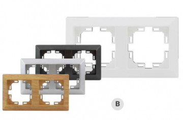 000201020 - 8433373010208Einbaublende für 2 Module/Räume Weiß