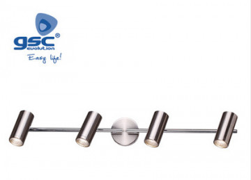 000705206 - 8433373052062Spot linear quádruplo de teto GU10 Max.60W Satin Nickel