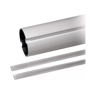 001G06850 - Lança tubular em alumínio pintado de branco, com perfil revestido por ranhuras de borracha e reforço interno. Ø 100 mm, comprimento da lança: 6,85 m