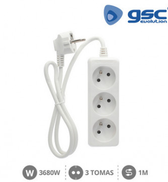 100025000 - 8433373024861Multiprise 3P (3x1,0mm) 1M Branco