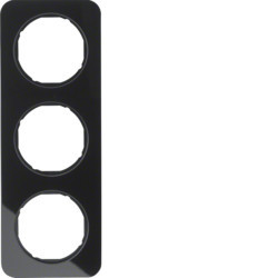 10132116 - R.1 - marco x3, Vaso/negro HAGER Ean:4011334392705