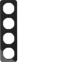 10142116 - R.1 - quadro x4 Vidro, preto HAGER EAN:4011334392828